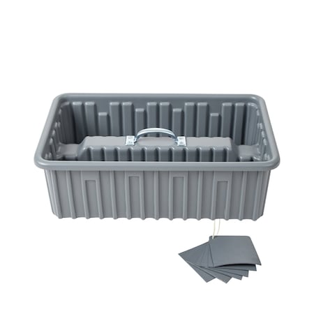 AMERICAN BUILT PRO Saddle Tray, 22 in Pro Grade Gray Poly  w6Dividers and Lid T1065 P1